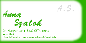 anna szalok business card